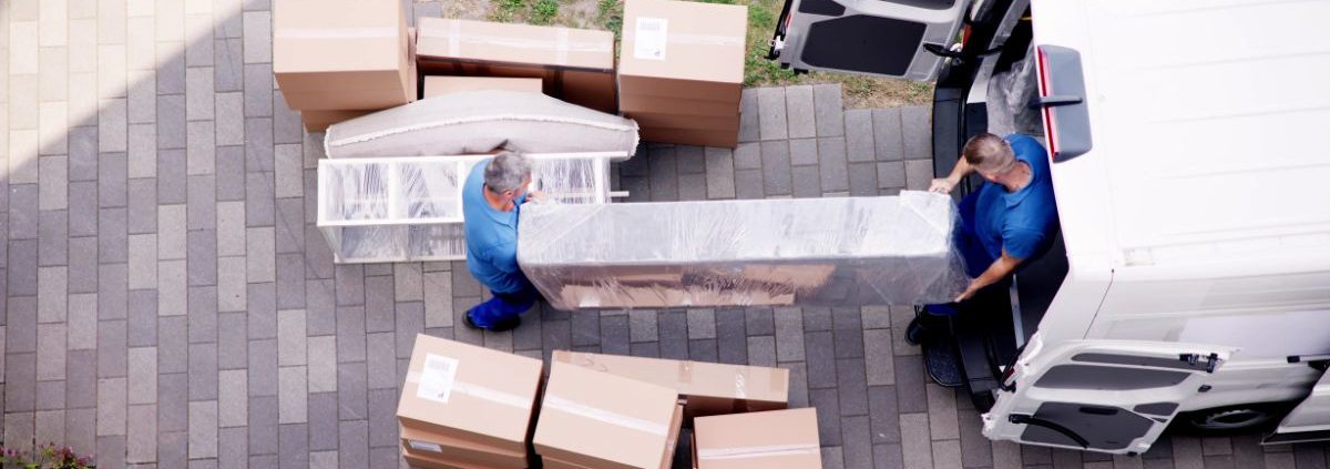 movers transporting boxes into a truck - Kyle's Kollectibles liquidation