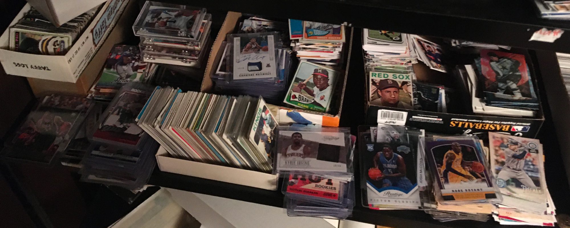 boxes of baseball and basketball trading cards - Kyle's Kollectibles